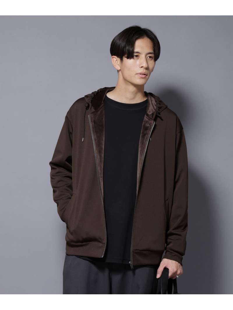 【SALE／50%OFF】「MC」coveross(R) フリースボンディングジップアップパーカー NANO universe ナノユニバース トップス カットソー・Tシャツ ブラウン ブラック【RBA_E】【送料無料】[ Fashion]