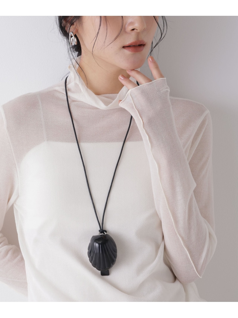 JAMIRAY/LEATHER SHELL NECKLACE NANO universe ナノユニバース アクセサリー・腕時計 ネックレス ブラック【送料無料】[ Fashion]