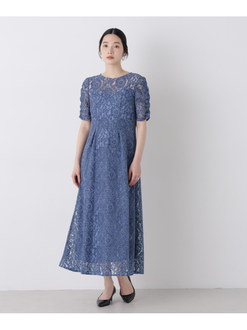 【SALE／30%OFF】kaene/配色レースエプロンワンピース NANO universe ナノユニバース ワンピース・ドレス ワンピース ブルー【RBA_E】【送料無料】[ Fashion]｜NANO universe