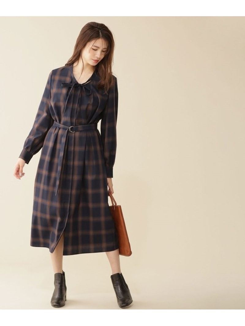 楽天市場 Sale 70 Off ボータイチェックワンピース Nano Universe ナノユニバース ワンピース ワンピースその他 ブラウン ネイビー Rba E 送料無料 Rakuten Fashion Nano Universe