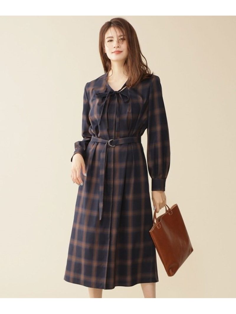 楽天市場 Sale 70 Off ボータイチェックワンピース Nano Universe ナノユニバース ワンピース ワンピースその他 ブラウン ネイビー Rba E 送料無料 Rakuten Fashion Nano Universe