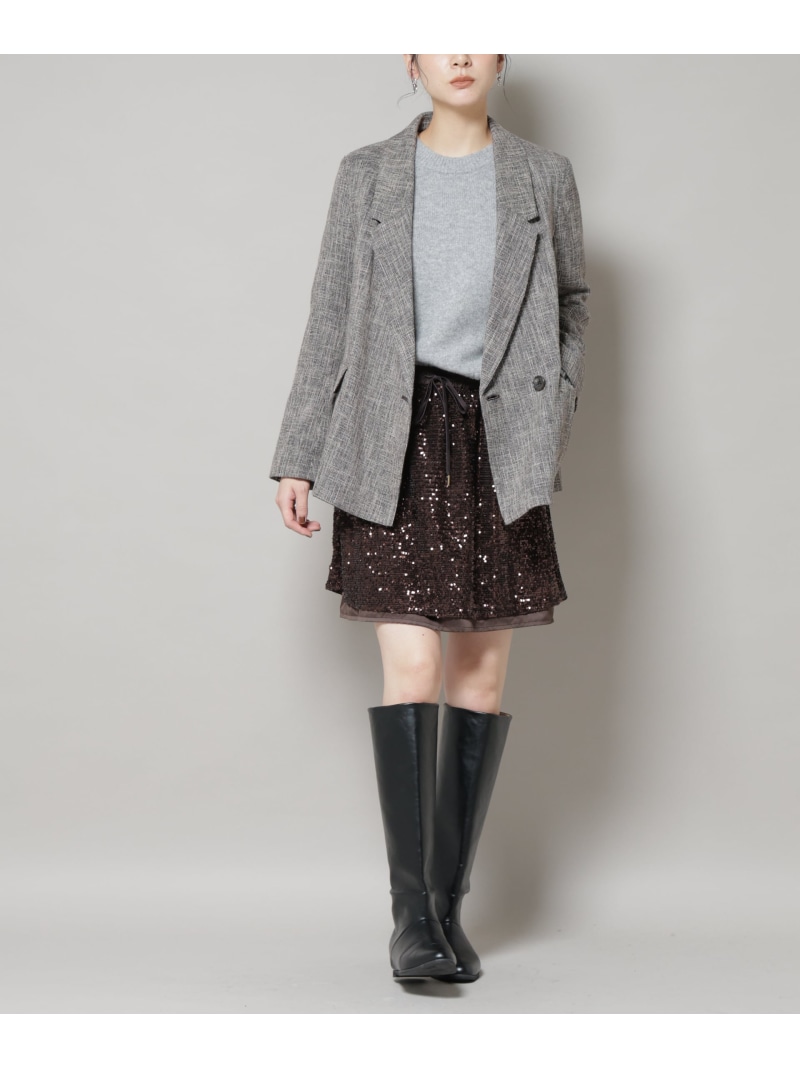 【SALE／30%OFF】スパンコールミニスカート NANO universe ナノユニバース スカート ミディアムスカート シルバー ブラウン【RBA_E】【送料無料】[ Fashion]