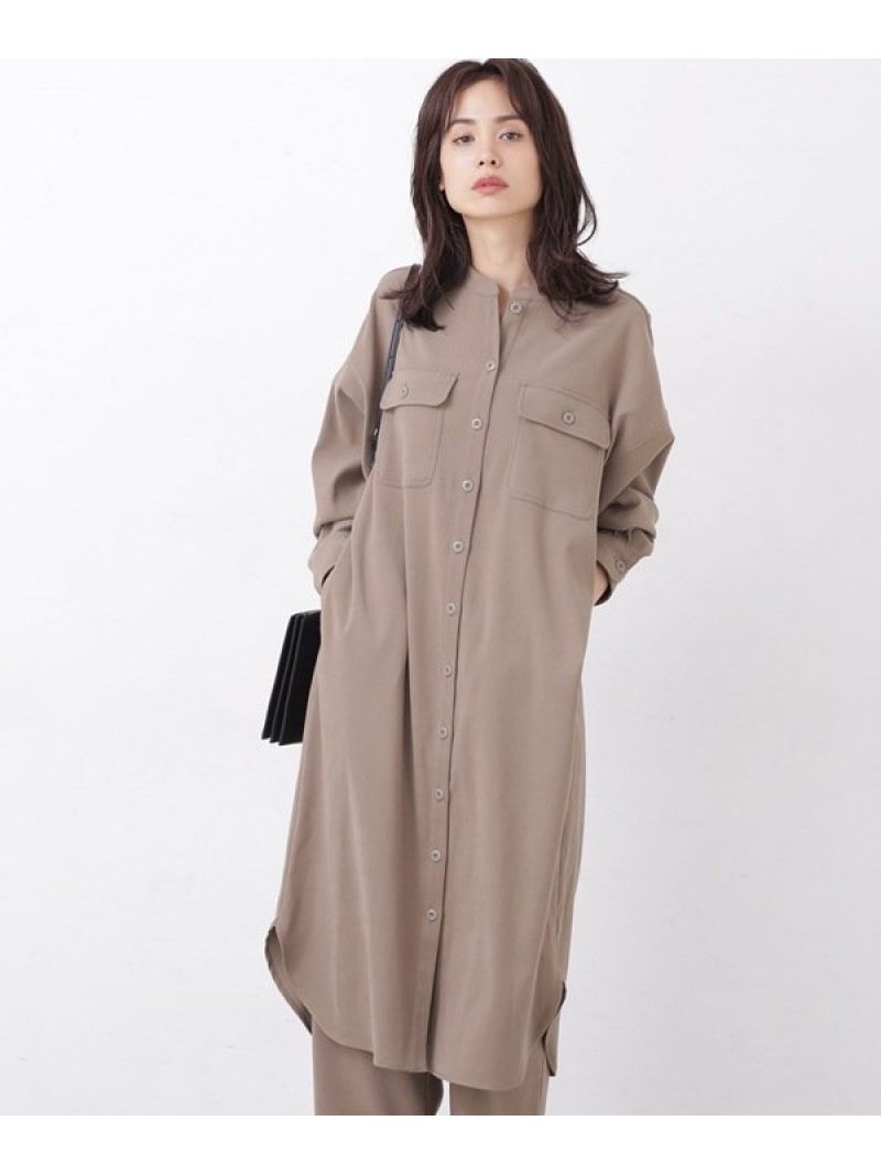 楽天市場 Rakuten Fashion Sale 70 Off Web限定 ギャバピーチノーカラーシャツワンピース Nano Universe ナノユニバース ワンピース ワンピースその他 ベージュ ブラウン カーキ グレー Rba E Nano Universe