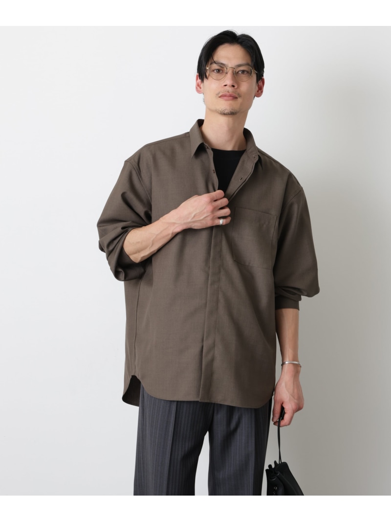 【SALE／20%OFF】「Gavante」ドライギャバレギュラーカラーシャツ NANO universe ナノユニバース トップス シャツ・ブラウス カーキグリーン ベージュ【RBA_E】【送料無料】[ Fashion]