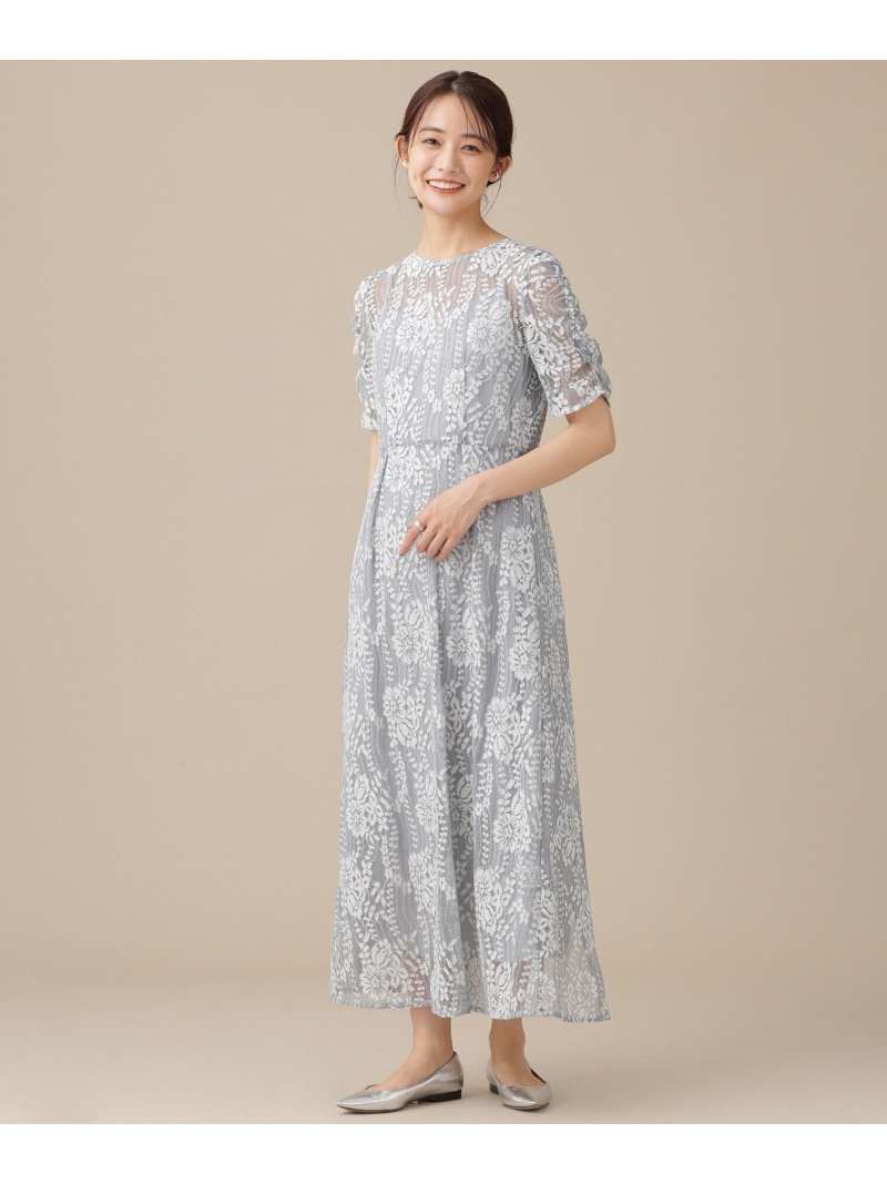 配色レースエプロンワンピース 長袖 Kaene ナノユニバース ワンピース ワンピースその他 グレー 送料無料 Rakuten Fashion Sermus Es