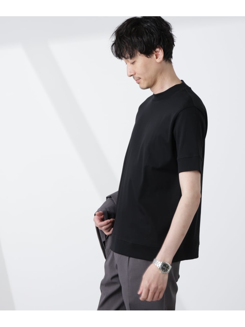 【SALE／30%OFF】[FORMAL JERSEY]モックネックカットソー半袖 NANO universe ナノユニバース トップス カットソー・Tシャツ ブラック ホワイト ブラウン【RBA_E】【送料無料】[ Fashion]