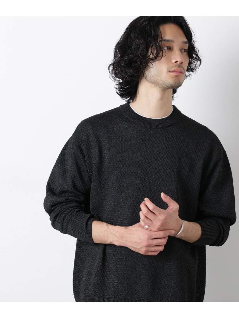【SALE／10%OFF】ギマクルーネックプルオーバー NANO universe ナノユニバース トップス ニット ブラウン イエロー グレー【RBA_E】【送料無料】[ Fashion]