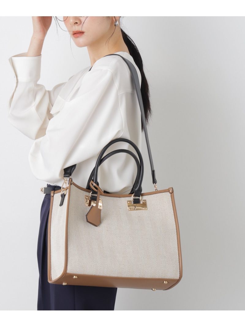 バイカラーキャンバスバッグ NANO universe ナノユニバース バッグ その他のバッグ ブルー ブラウン【送料無料】[ Fashion]