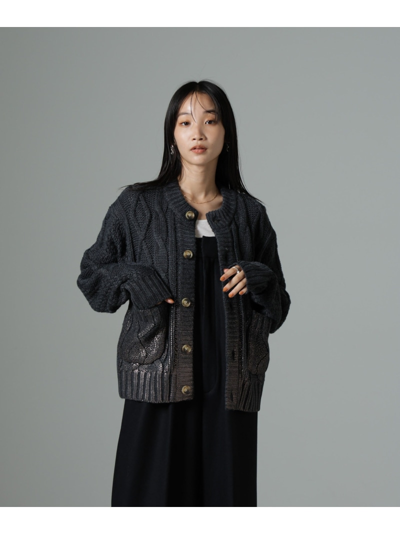 【SALE／40%OFF】LOGAN/Foil カーディガン NANO universe ナノユニバース トップス ニット グレー ホワイト【RBA_E】【送料無料】[ Fashion]｜NANO universe