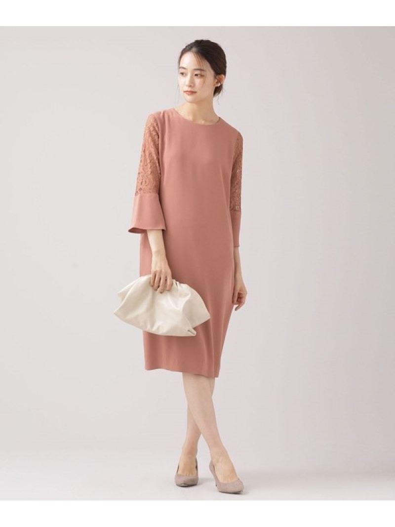 Nano Universe レディース ワンピース ナノユニバース Foレース切り替えワンピース 七分袖 ワンピース ナノユニバース Nano Universe ナノユニバース ワンピース ワンピースその他 ワンピースその他 ピンク ネイビー 先行予約 送料無料 Rakuten Fashion Nano