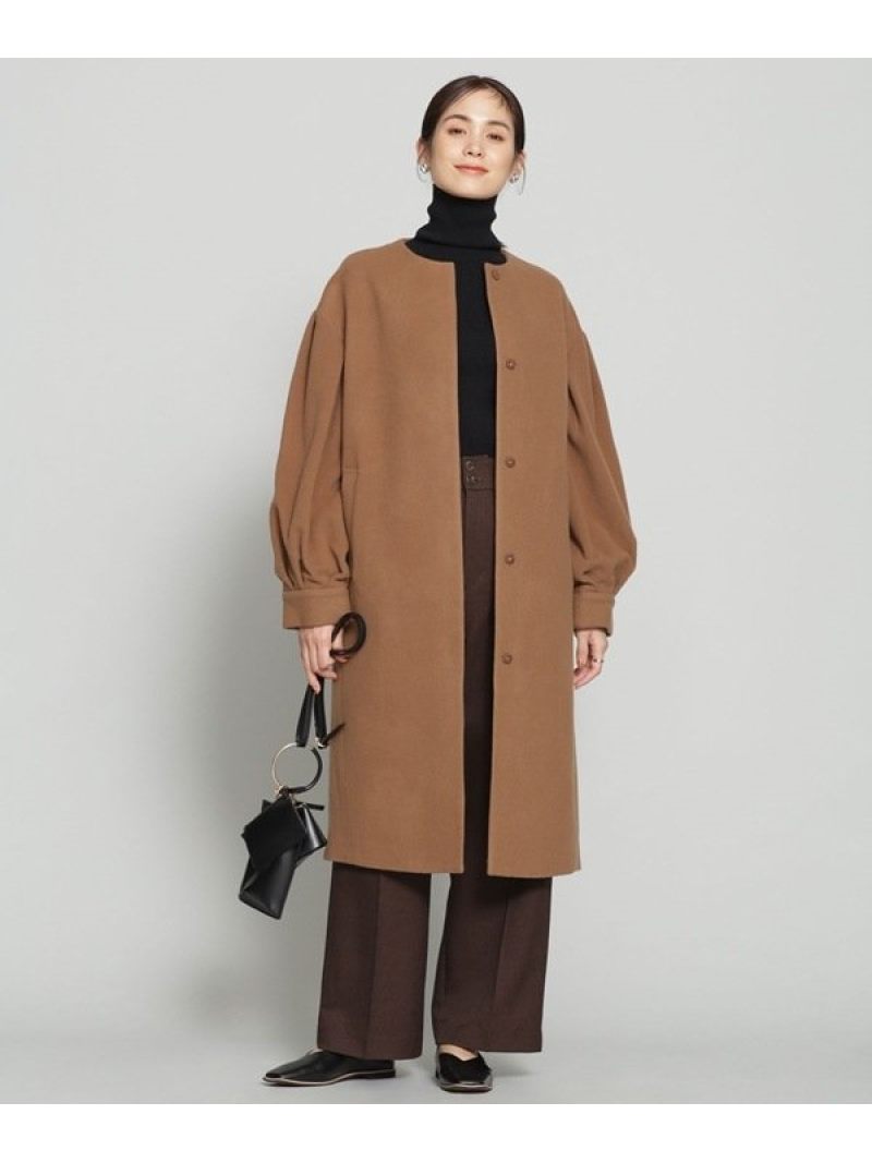 Super110ブレンドモッサボリューム袖コート Nano Universe ナノユニバース