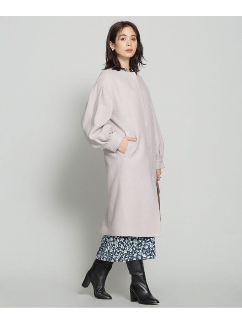 Super110ブレンドモッサボリューム袖コート Nano ナノユニバース Universe