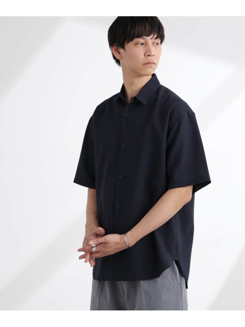 【SALE／20%OFF】ライトウェイトドライシャツ 半袖(セットアップ可) NANO universe ナノユニバース トップス シャツ・ブラウス グレー ネイビー【RBA_E】【送料無料】[ Fashion]