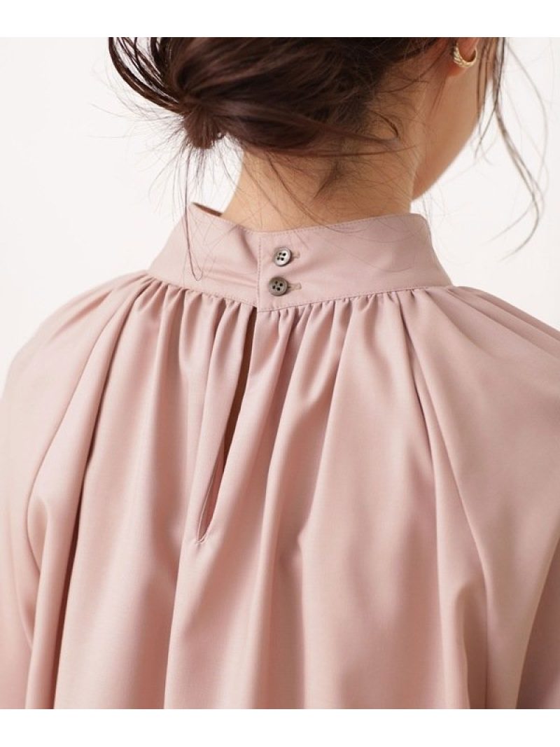 保証書付 スタンドカラーギャザーブラウス 長袖 Nano Universe ナノユニバース シャツ ブラウス シャツ ブラウスその他 ベージュ ピンク ブルー Rakuten Fashion 保証書付 Betterworld Org In