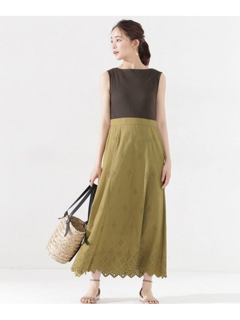 ナノユニバース カットワークレースドッキングワンピース ノースリーブ レディース Nano Universe ナノユニバース ワンピース Nano Universe ワンピース ワンピースその他 カットワークレースドッキングワンピース ブラック 先行予約 送料無料 ナノユニバース