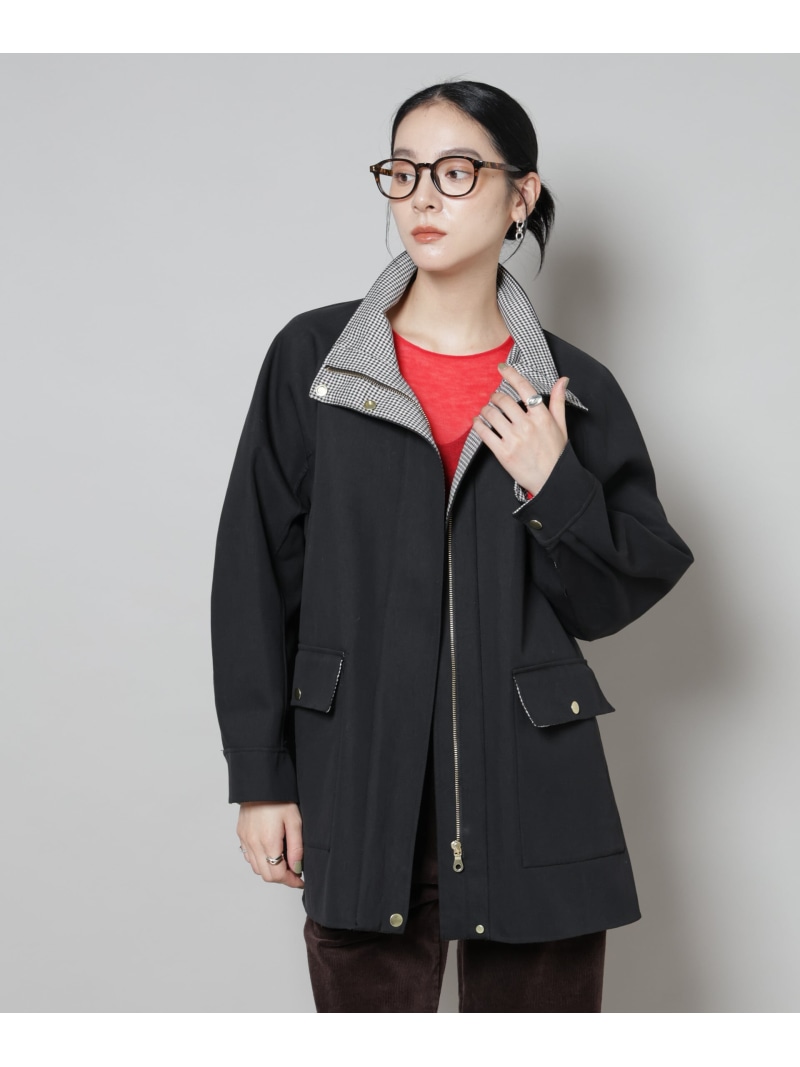 【SALE／40%OFF】リバーチェックコンビコート NANO universe ナノユニバース ジャケット・アウター その他のジャケット・アウター ブラック ベージュ【RBA_E】【送料無料】[ Fashion]