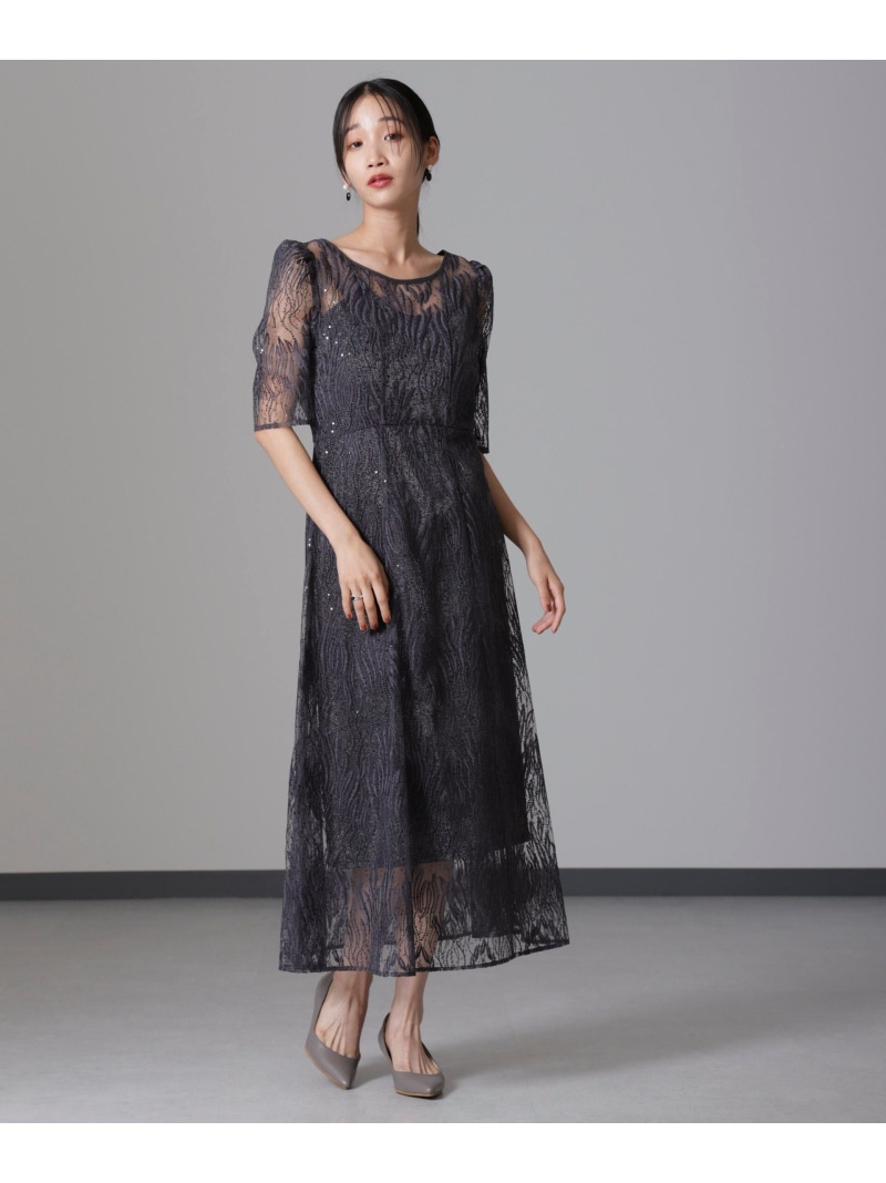 【SALE／30%OFF】kaene/スパンコールアネモネドレス NANO universe ナノユニバース ワンピース・ドレス ワンピース グリーン グレー【RBA_E】【送料無料】[ Fashion] 18,865円