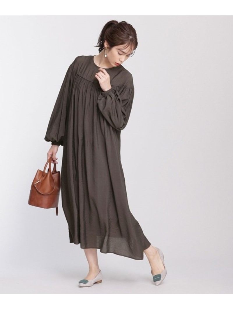 楽天市場 切り替えボリュームワンピース Nano Universe ナノユニバース ワンピース ワンピースその他 グレー ベージュ ピンク 送料無料 Rakuten Fashion Nano Universe