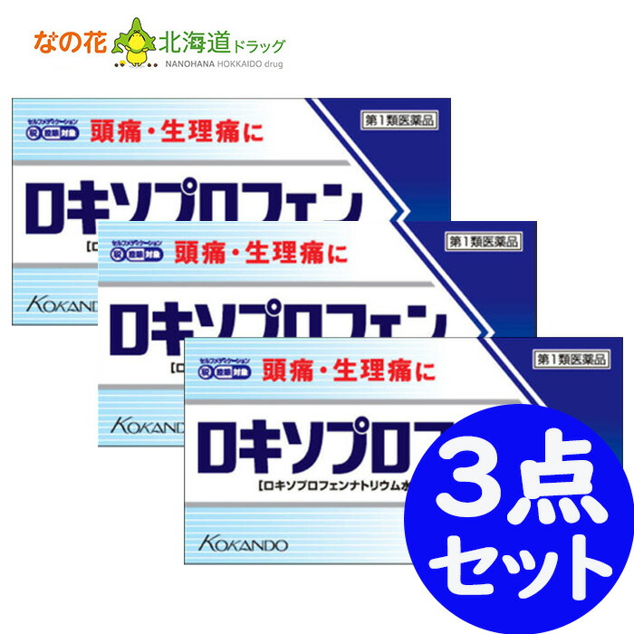 市場 第1類医薬品 ロキソプロフェン錠 クニヒロ 12錠 3点セット ※要承諾商品