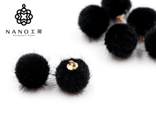 楽天市場 Fur 3 ファーボール ブラック 10個 ファー ピアス イヤリング パーツ カン付き アクセサリーパーツのｎａｎｏ工房