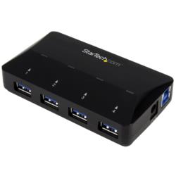 StarTech.com USBハブ/USB 3.0/USB-A - 4x USB-A + 1x 急速充電ポート/ブラック(ST53004U1C) 目安在庫=△|ナノズ 店