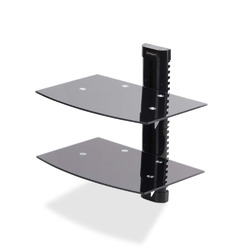ＳｔａｒＴｅｃｈ．ｃｏｍ 壁掛けAVラック/2段タイプ/耐荷重各7kg/強化ガラス/高さ調整可能(2B-WALL-MOUNT-SHELF) 目安在庫\u003d△