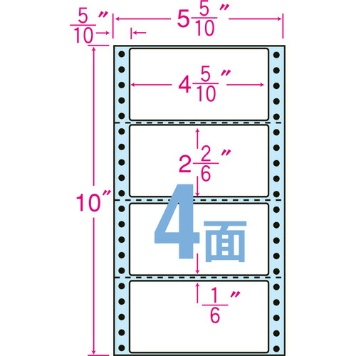 オリエント刷り上げる ナナクリエイト 年代順の継続付け紙 5_5/10×10in 4面 横3本ミシン入 1箱(1000折:500折×2冊)(4513462407400 x1) 取り寄せ商いもの
