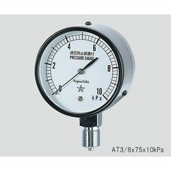 右下精器製造 微圧計 0～5kPa (1個)(AT3/8x75x5kPa) 取り寄せ商品