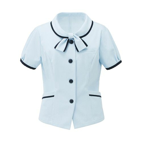 カーシーカシマ ENJOY オーバーブラウス SquareTricot サックス 5号 ESA402(68-0896-94) 取り寄せ商品