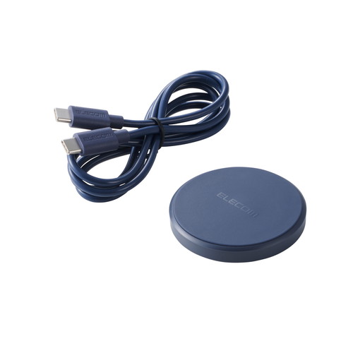 エレコム ELECOM ワイヤレス充電器 Qi 認証 12W / 10W / 7.5W / 5W 卓上 充電器 ネイビー(W-QA28NV) メーカー在庫品