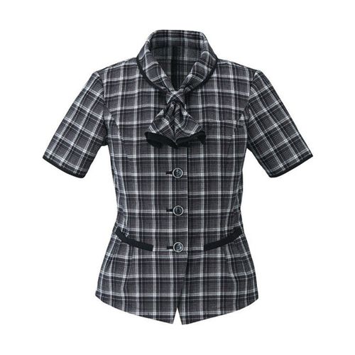 カーシーカシマ ENJOY オーバーブラウス AIR MESH CHECK ブラック 5号 ESA661(68-0897-51) 取り寄せ商品