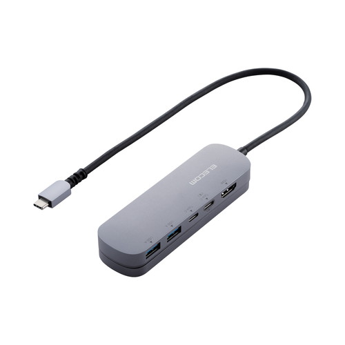 エレコム ELECOM ドッキングステーション USB Type C ハブ 5-in-1 固定用スタンド付 シルバ(DST-C18SV) 目安在庫\u003d○