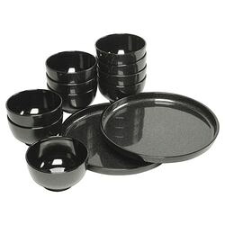 ノーブランド ラメ塗 丸盆&汁椀セット(K50706138) 取り寄せ商品