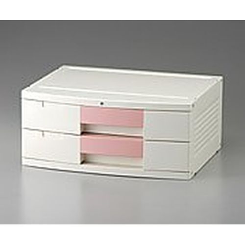 ナビス（アズワン） トレイBOX（鍵付） A3用ピンク 470&times;360&times;205mm 304H (1個) 取り寄せ商品｜ナノズ　店