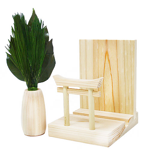 A&K A&K ミニS荒神松 丸立て鳥居付き 神棚セット(ST-035) 取り寄せ商品