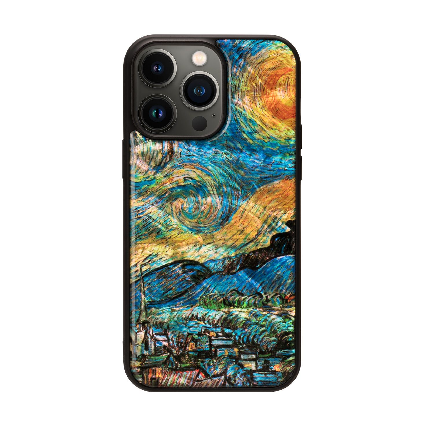 ikins 天然貝ケース for iPhone 14 Pro Max 星月夜 背面カバー型(I23610i14PM) 仕入先在庫品