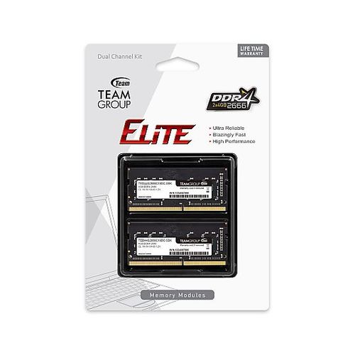 Team DDR4 2666 SO-DIMM 8GB(4GBx2) 1.2V 260PIN CL16 (Retail)(TED48G2666C19DC-S01) 取り寄せ商品