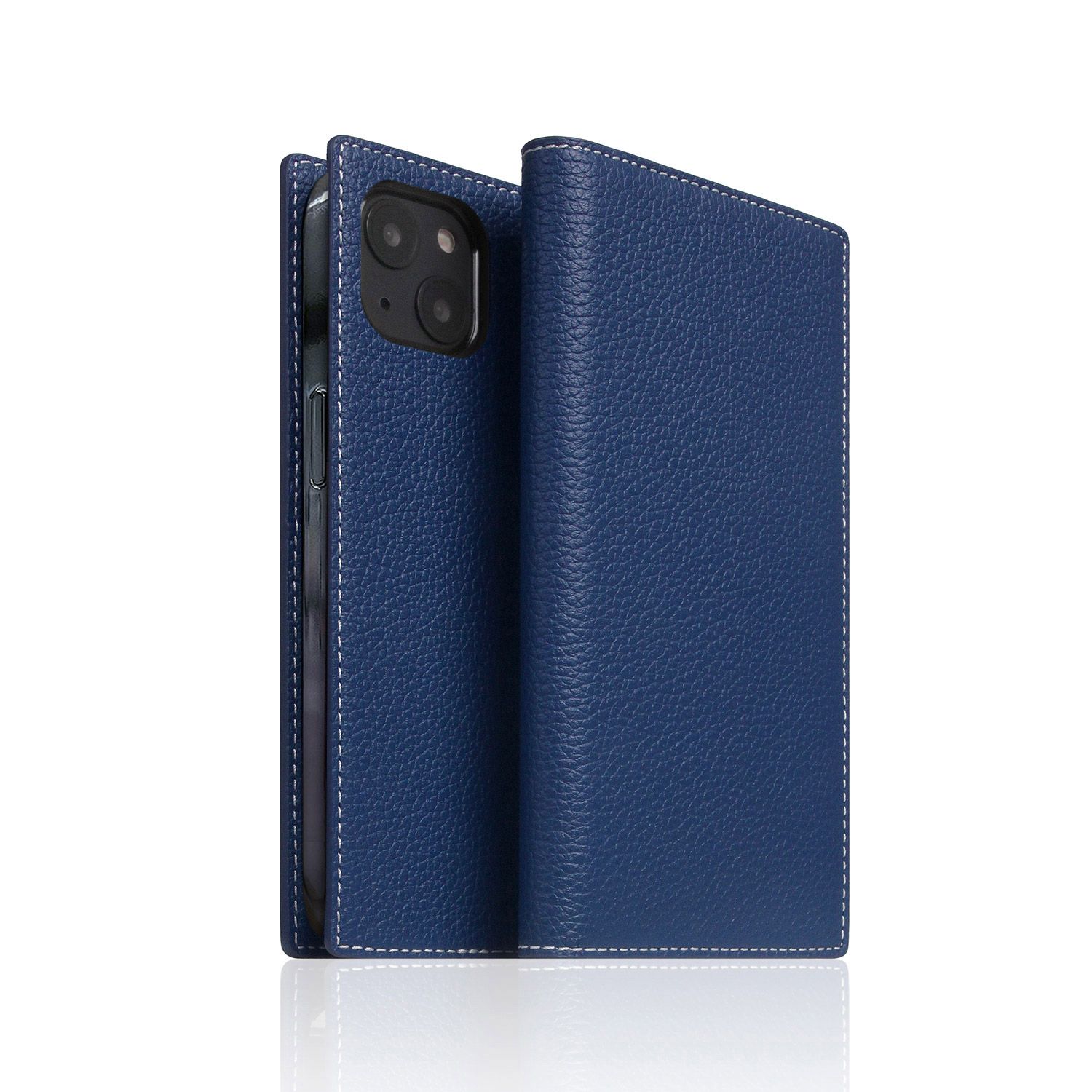 SLG Design Full Grain Leather Case for iPhone 14 Plus ネイビーブルー(SD24344i14MNB) 仕入先店卸し資産品