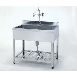 流し台 900×600×800粍 (SUS430) (1台)(HPK1-900-430) 取り寄せ商いもの 容器・試験管-研究・実験用品