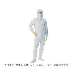 東洋リントフリー クリーンウェアフード一体ツナギ服(男女兼用) ホワイト M (1枚)(FD175C-01) 取り寄せ商品|ナノズ 店