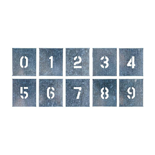 ツクシ工房 つくし 吹付プレート 数字(0-9)各1枚 中サイズ 1セット(10枚)(J91B) 取り寄せ商品