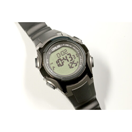 GRUS グルス ウォーキング電波ウォッチ 時刻調整不要 日常兼用モデル ブラック(GRS005-01) 取り寄せ商品
