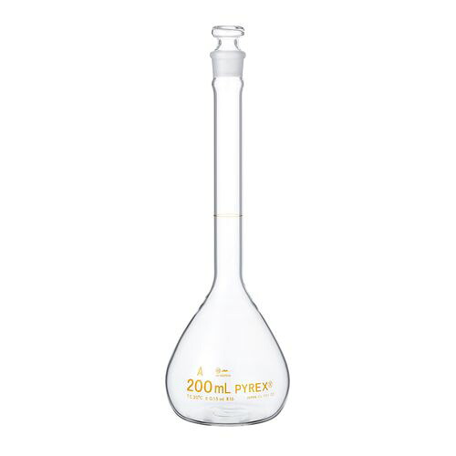 メスフラスコ（JIS規格）200mL JCSS校正証明書付 (1個)(3-495-07-24) 取り寄せ商品｜ナノズ　店