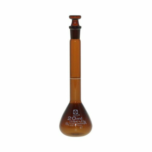 アズワン メスフラスコ 茶 20mL カスタムA JCSS校正付 (1個)(1-8659-03-24) 取り寄せ商品