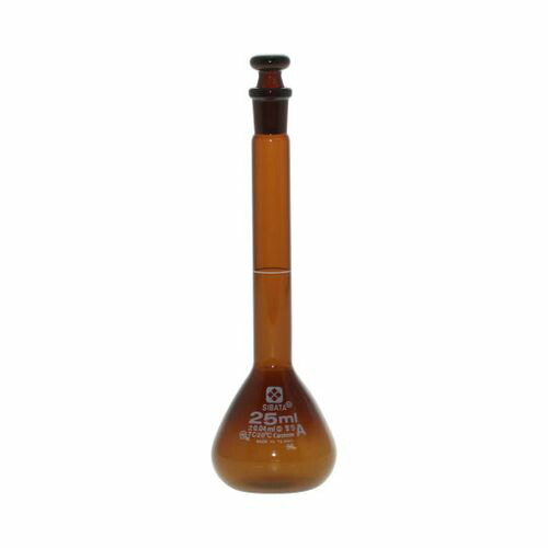 アズワン メスフラスコ 茶 25mL カスタムA JCSS校正付 (1個)(1-8659-04-24) 取り寄せ商品