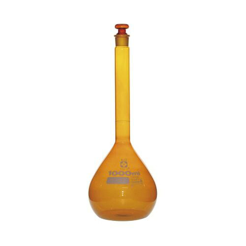 アズワン メスフラスコ 茶 1000mL カスタムA JCSS校正付 (1個)(1-8659-10-24) 取り寄せ商品