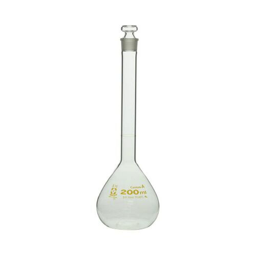 メスフラスコ 白 200mL カスタムA JCSS校正付 (1個)(1-8654-27-24) 取り寄せ商品