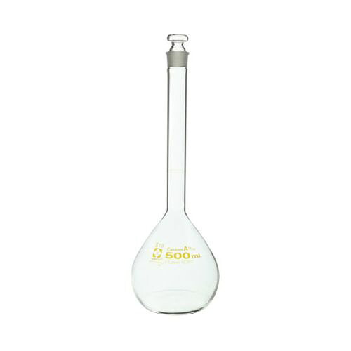 メスフラスコ 白 500mL カスタムA JCSS校正付 (1個)(1-8654-29-24) 取り寄せ商品