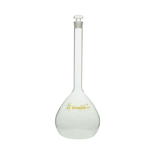 アズワン メスフラスコ 白 2000mL カスタムA JCSS校正付 (1個)(1-8654-31-24) 取り寄せ商品