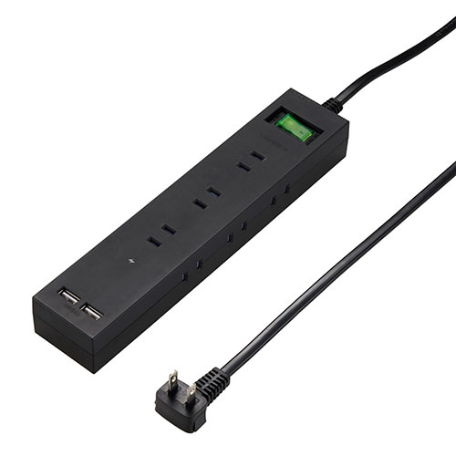 ヤザワコーポレーション 【6個セット】 3方向から挿せる9個口USBタップ ブラック(H6BK11122UBKX6) 取り寄せ商品